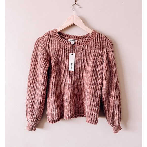 BB Dakota Sweaters - bb Dakota blush chenille knit sweater